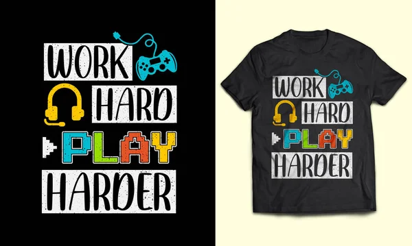 Oyun tişörtü tasarımı, Oyun Alıntısı ve Sözleri, poster, rozet, amblem, sanat, element, izole edilmiş, tişört, lavel, simge, kart için Typography oyun konsepti
