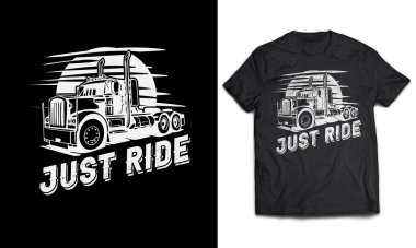 Tişört tasarımcısı kamyon şoförü taşımacılığı rozet, t-shirt, çıkartma, etiket için resim çizme vektörü