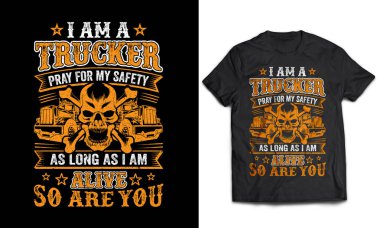 Tişört tasarımcısı kamyon şoförü taşımacılığı rozet, t-shirt, çıkartma, etiket için resim çizme vektörü