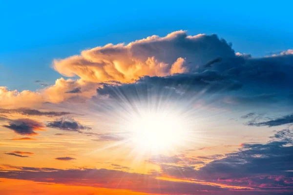 Nuvens Pôr Sol Nascer Sol Céu Fundo Bom Dia — Fotografia de Stock
