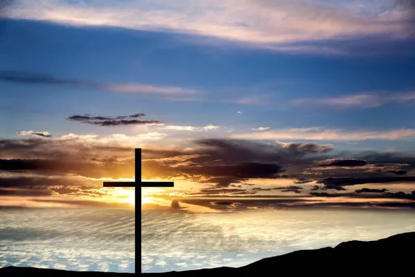 Хрест Божий Променях Сонця Основи Релігій — стокове фото