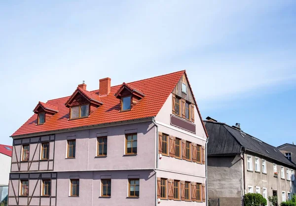 Domy Ulice Starej Europy Architektura Tradycyjna — Zdjęcie stockowe