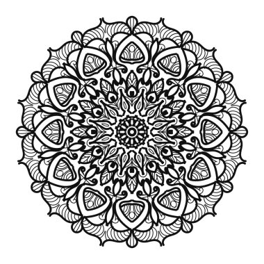 Kına mandala dövmesi dekorasyonu için çiçekli dairesel desen.