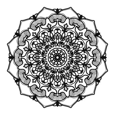 Kına mandala dövmesi dekorasyonu için çiçekli dairesel desen.