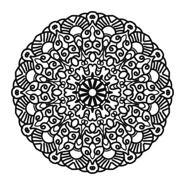 Kına mandala dövmesi dekorasyonu için çiçekli dairesel desen.