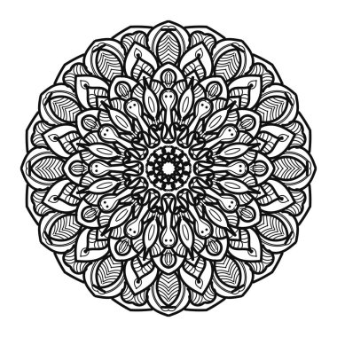 Kına mandala dövmesi dekorasyonu için çiçekli dairesel desen.