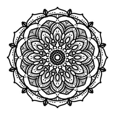 Kına mandala dövmesi dekorasyonu için çiçekli dairesel desen.