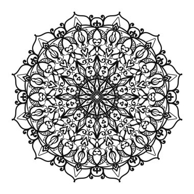 Kına mandala dövmesi dekorasyonu için çiçekli dairesel desen.