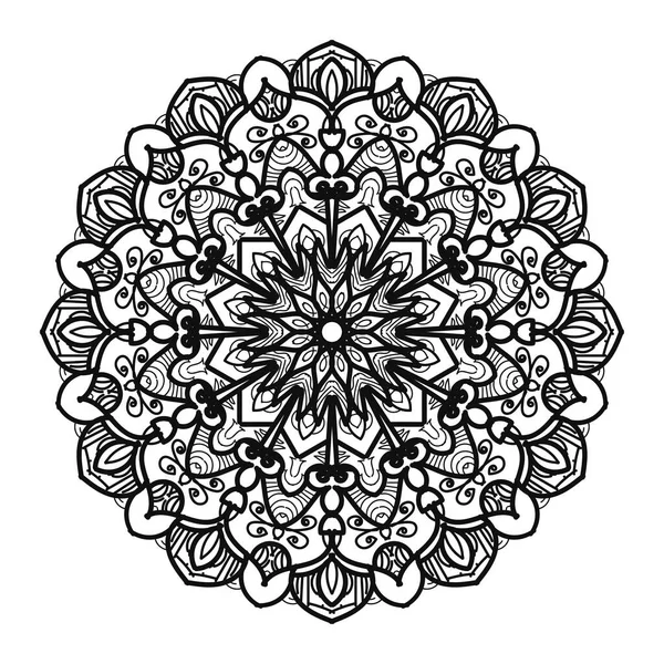 Padrão Circular Forma Mandala Com Flor Para Decoração Tatuagem Mandala — Vetor de Stock