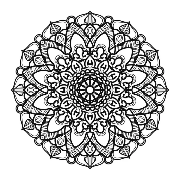 Padrão Circular Forma Mandala Com Flor Para Decoração Tatuagem Mandala — Vetor de Stock