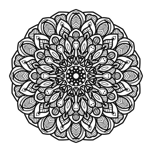 Padrão Circular Forma Mandala Com Flor Para Decoração Tatuagem Mandala —  Vetores de Stock