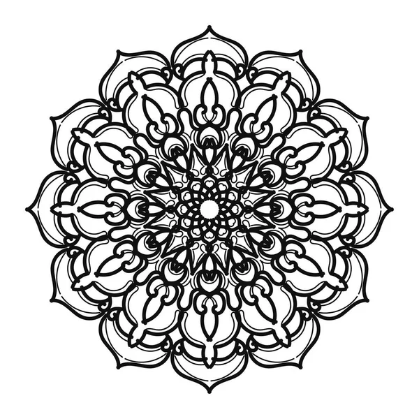 Padrão Circular Forma Mandala Com Flor Para Decoração Tatuagem Mandala —  Vetores de Stock