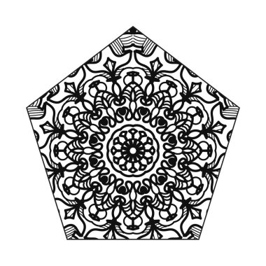 Mandalalı siyah beyaz kart. 