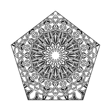 Mandalalı siyah beyaz kart. 