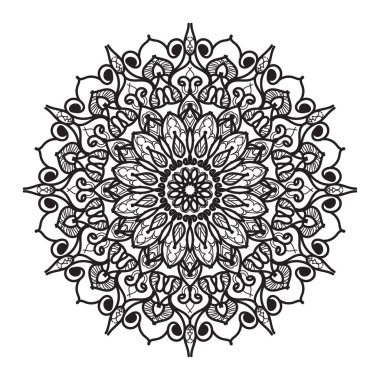 Mandalalı siyah beyaz kart.