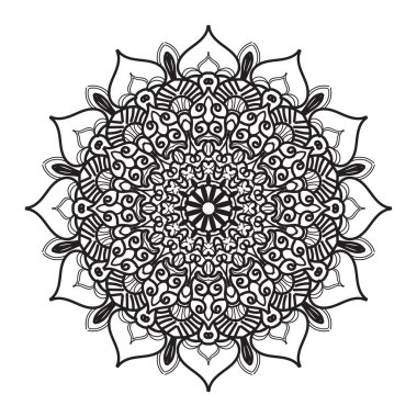 Mandalalı siyah beyaz kart.