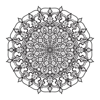 Mandalalı siyah beyaz kart.