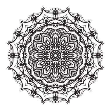 Mandalalı siyah beyaz kart.