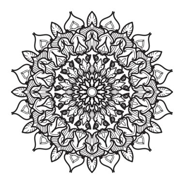 Mandalalı siyah beyaz kart.