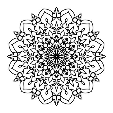 Süslü çember deseni. Mandala 'yı çek. Klasik Dekoratif Elementler. Vektör çizimi. Kırmızı sarı mavi gradyan. Kitap tebrik kartı davetiyesi dövmesi için. Stres Önleyici Terapi Kalıbı