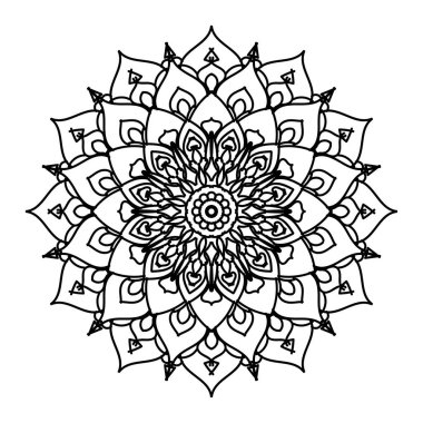 Süslü çember deseni. Mandala 'yı çek. Klasik Dekoratif Elementler. Vektör çizimi. Kırmızı sarı mavi gradyan. Kitap tebrik kartı davetiyesi dövmesi için. Stres Önleyici Terapi Kalıbı