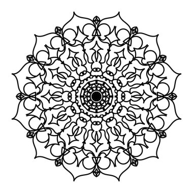 Süslü çember deseni. Mandala 'yı çek. Klasik Dekoratif Elementler. Vektör çizimi. Kırmızı sarı mavi gradyan. Kitap tebrik kartı davetiyesi dövmesi için. Stres Önleyici Terapi Kalıbı