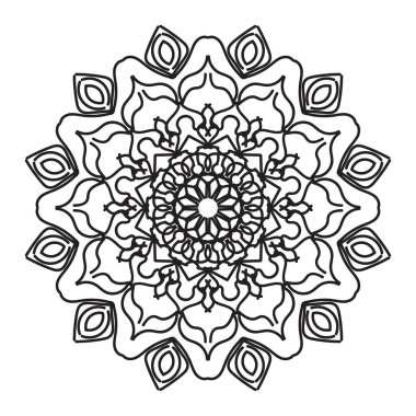 Süslü çember deseni. Mandala 'yı çek. Klasik Dekoratif Elementler. Vektör çizimi. Kırmızı sarı mavi gradyan. Kitap tebrik kartı davetiyesi dövmesi için. Stres Önleyici Terapi Kalıbı