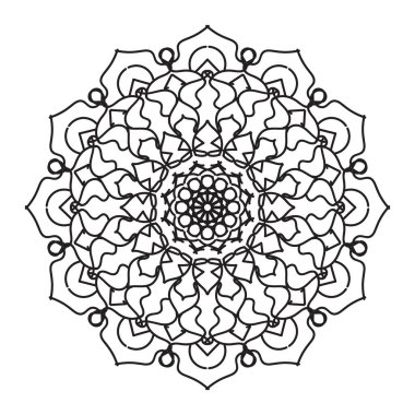 Süslü çember deseni. Mandala 'yı çek. Klasik Dekoratif Elementler. Vektör çizimi. Kırmızı sarı mavi gradyan. Kitap tebrik kartı davetiyesi dövmesi için. Stres Önleyici Terapi Kalıbı