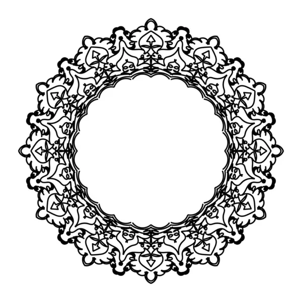 Modèle Cercle Ornemental Dessine Mandala Main Éléments Décoratifs Vintage Illustration — Image vectorielle