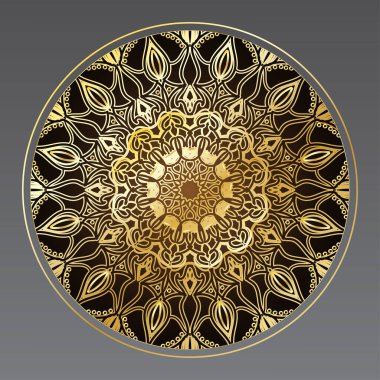 Altın arabesk desenli lüks mandala arkaplan Arap İslami doğu tarzı