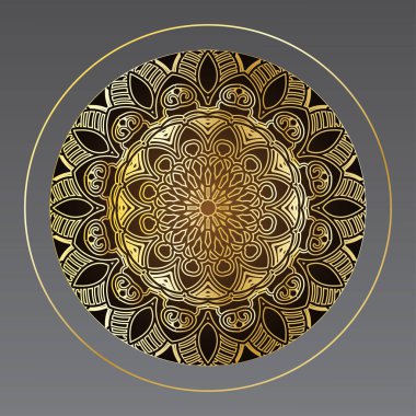 Altın arabesk desenli lüks mandala arkaplan Arap İslami doğu tarzı