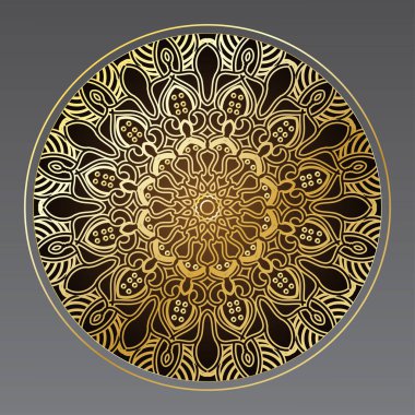 Altın arabesk desenli lüks mandala arkaplan Arap İslami doğu tarzı