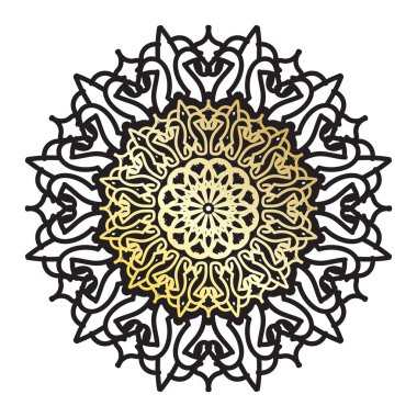 Vektör yuvarlak soyut çember. Lüks Mandala tarzı.
