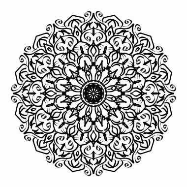 Dekoratif yuvarlak çiçekli mandala.