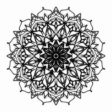 Dekoratif yuvarlak çiçekli mandala.
