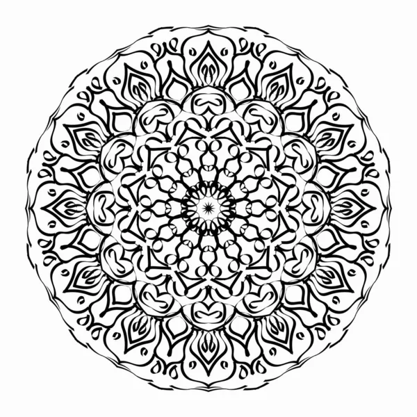 Dekorativní Kulatá Květinová Mandala — Stockový vektor