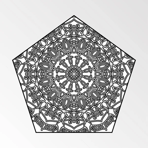 Dekoratif Bulat Mandala Bunga - Stok Vektor