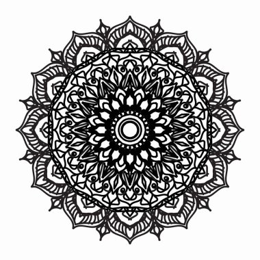 Vektör yuvarlak soyut çember. Lüks Mandala tarzı