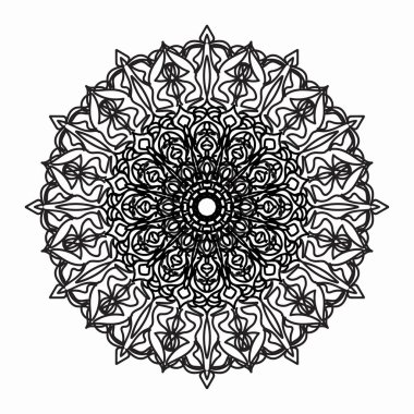 Vektör yuvarlak soyut çember. Lüks Mandala tarzı