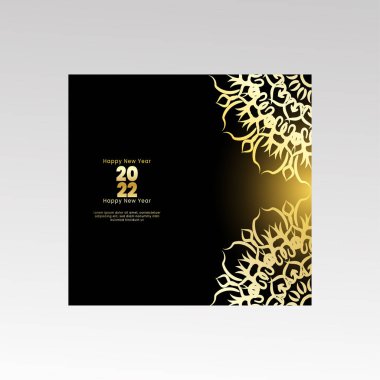 Mutlu yeni yıl afişleri ya da lüks mandala ile kart şablonları.