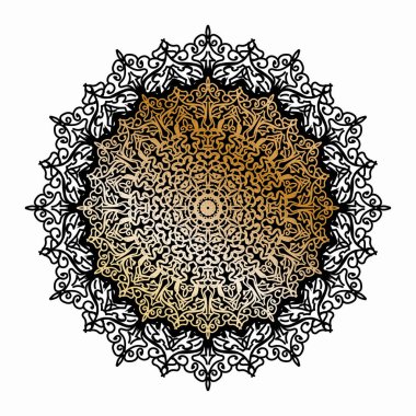 Vektör yuvarlak soyut çember. Lüks Mandala tarzı.