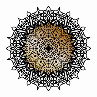 Vektör yuvarlak soyut çember. Lüks Mandala tarzı.