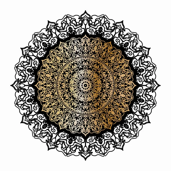 Vetor Círculo Abstrato Redondo Estilo Mandala Luxo —  Vetores de Stock