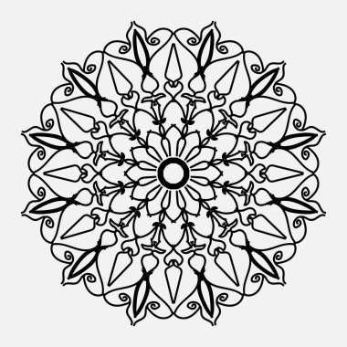 El çizimi Hint Mandala Çiçek Şatosunda