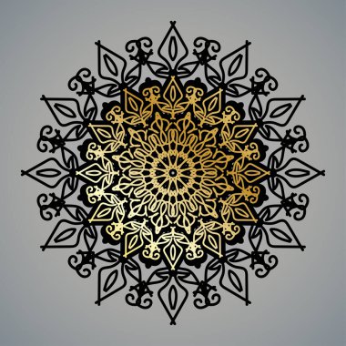 Lüks Dekoratif İslami Batik Mandala Tebrik Kartı Arkaplanı Doğu Biçimli Eşsiz Desen Tasarımı.