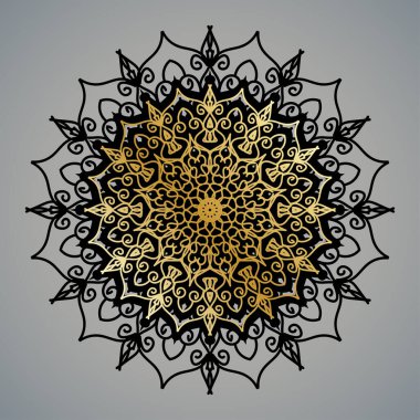 Lüks Dekoratif İslami Batik Mandala Tebrik Kartı Arkaplanı Doğu Biçimli Eşsiz Desen Tasarımı.
