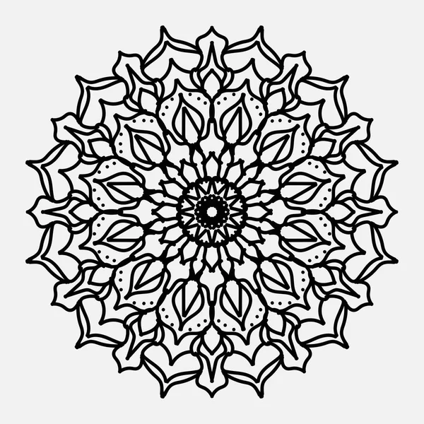 Tangan Drawn Lndia Mandala Floral Shap - Stok Vektor