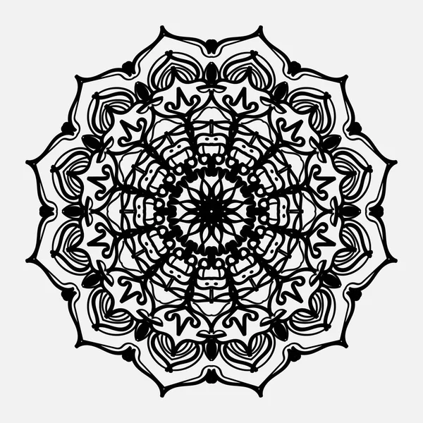Mandala Indien Dessiné Main Dans Shap Floral — Image vectorielle