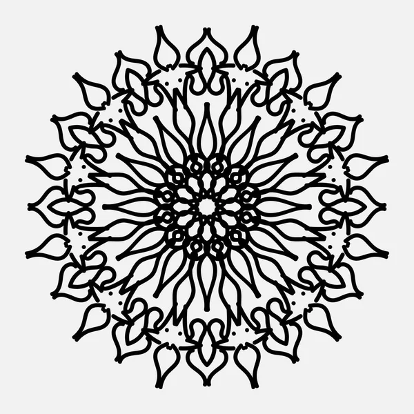 Χέρι Ζωγραφισμένο Ινδική Mandala Floral Shap — Διανυσματικό Αρχείο