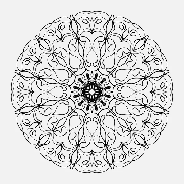 Met Hand Getrokken Indiase Mandala Floral Shap — Stockvector